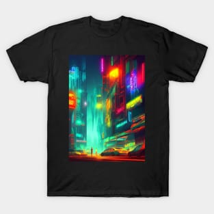 Cool Japanese Neon City T-Shirt